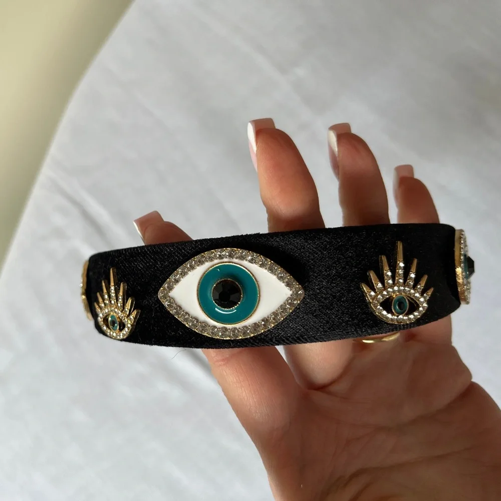 Black Evil Eye Headband - Picture 4 of 7